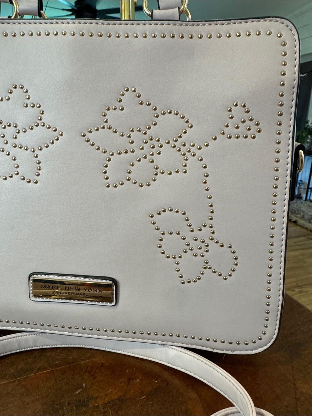 Andrew Marc Pale Pink Floral Perforated Satchel - Picture 3 of 16